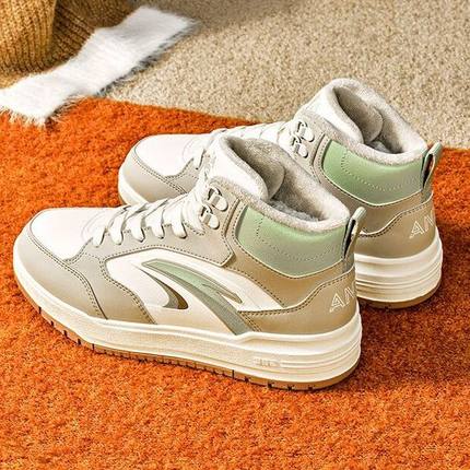 安踏982棉鞋女板鞋高帮2025冬新款加绒保暖7运动休闲鞋122548971