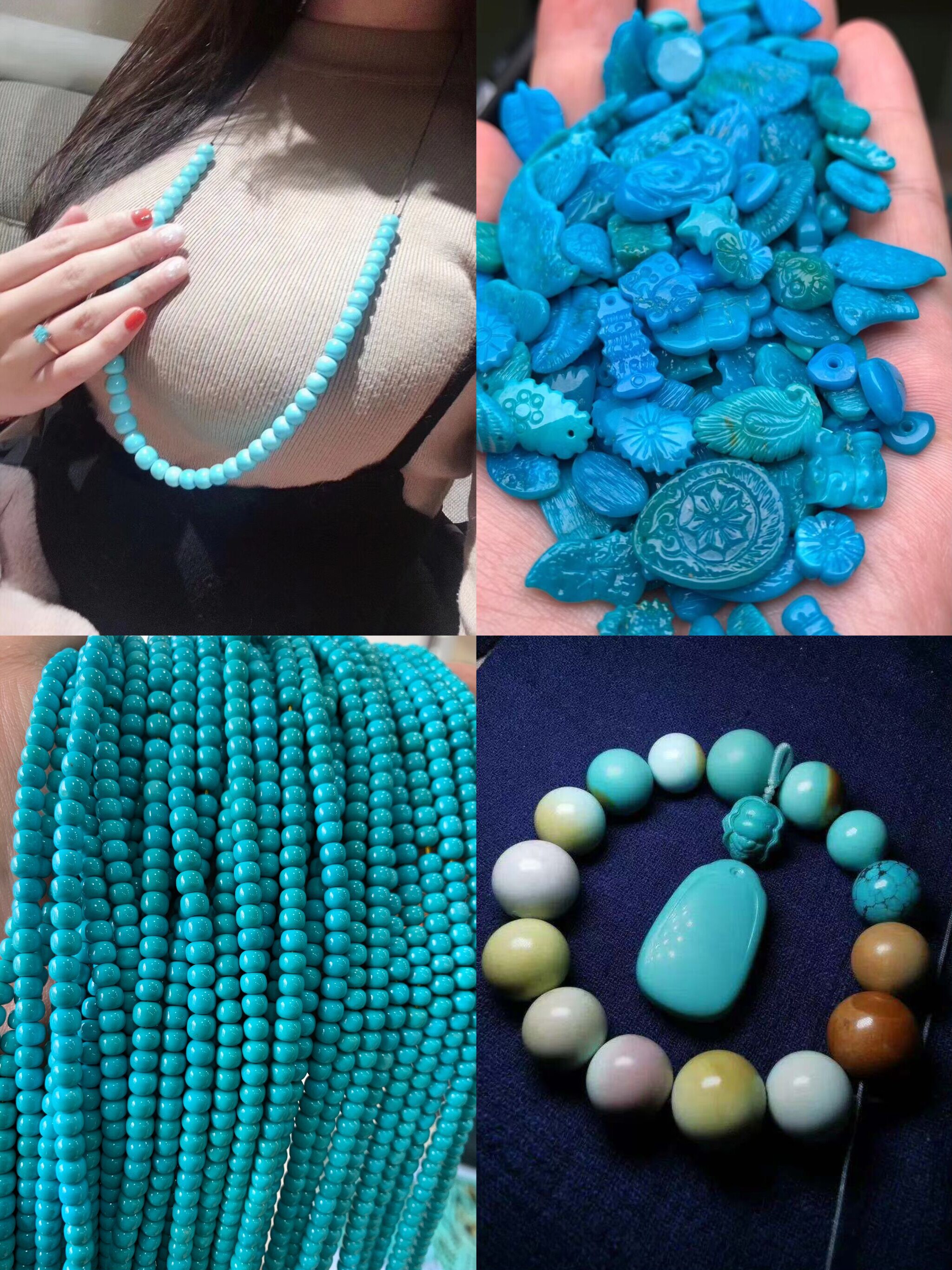 원시 광석 높은 도자기 청록색 둥근 구슬 느슨한 구슬 108 부처님 구슬 팔찌 팔찌 목걸이 펜던트 여성 스웨터 묵주 매는 밧줄