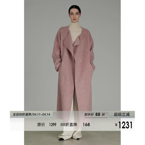 UNSPOKEN100%绵羊毛双面呢大衣