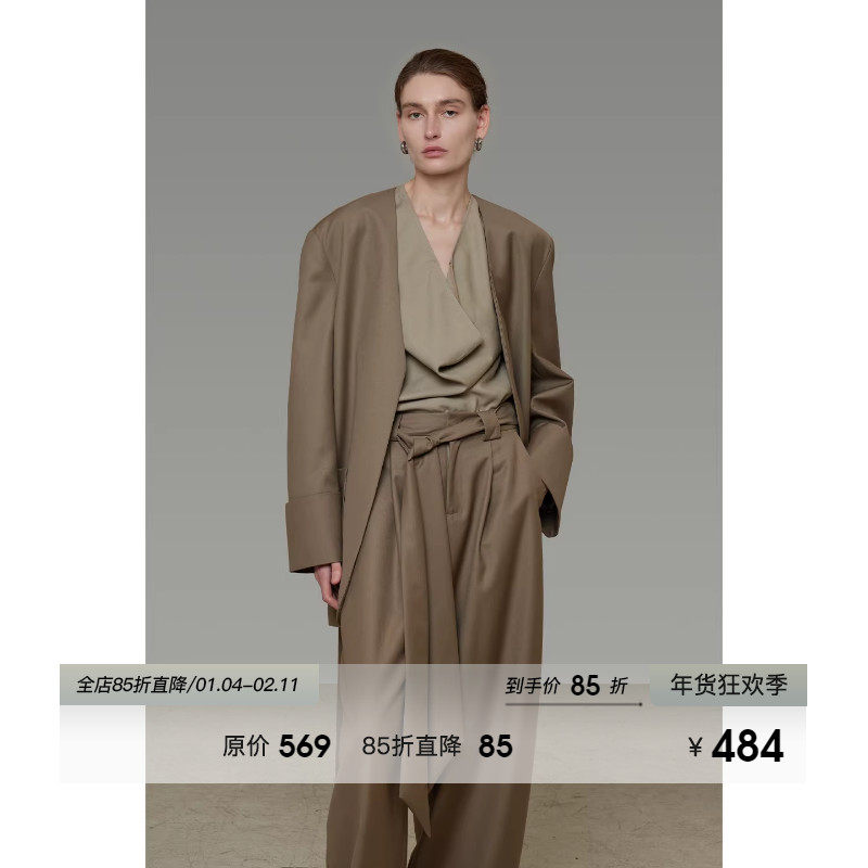 UNSPOKEN无领西装套装女春季简约气质高级感外套宽松西装裤两件套,女装/女士精品,时尚套装,淘宝优惠券,粉丝福利购,淘宝优惠卷