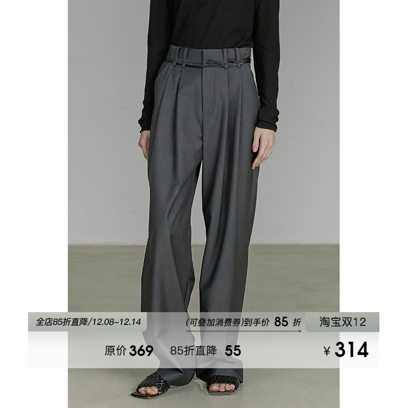 UNSPOKEN高腰垂感休闲裤