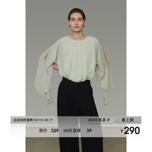 UNSPOKEN设计感不规则露肩衬衫女春季2026新款松弛慵懒感气质衬衣