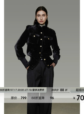 UNSPOKEN立领短款毛呢外套女冬季2026新款修身显瘦高级感呢子大衣