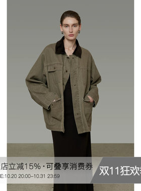 UNSPOKEN复古撞色牛仔外套