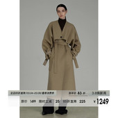 UNSPOKEN100羊毛双面尼毛呢大衣2025年冬季 复古高级感外套 坎肩袖