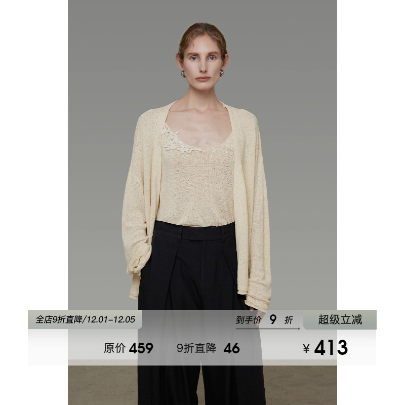 UNSPOKEN手工钉花宽松针织衫