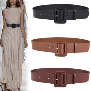 女士真皮宽腰封穿搭收腰装 简约皮带女 饰大衣连衣裙子牛皮腰带新款