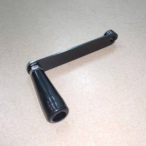 手摇发电机手柄 2.0-3.0不锈钢柄杆+电镀黑保护 硬质胶手柄(轴孔8