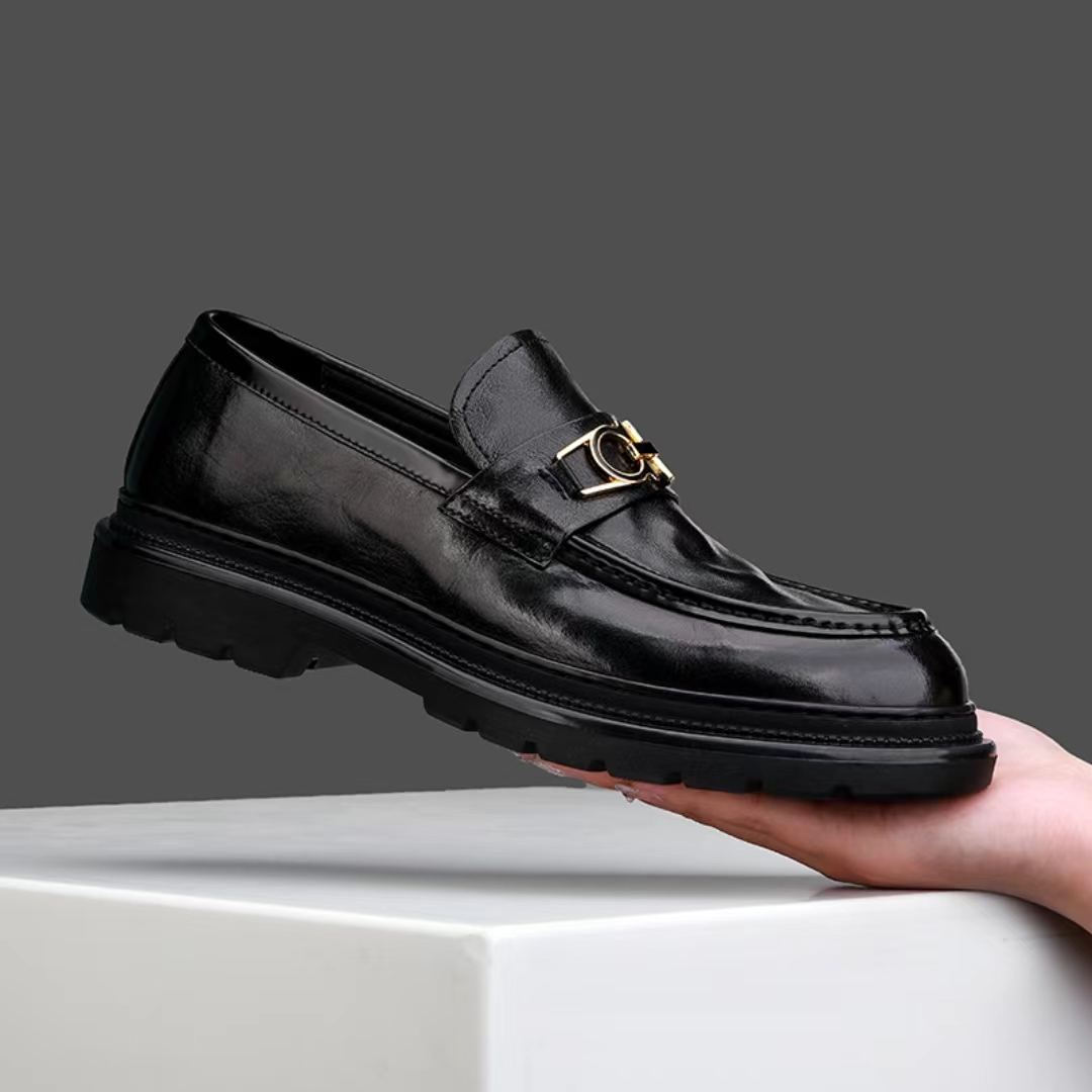 U7时尚英伦风精致休闲皮鞋纯牛皮