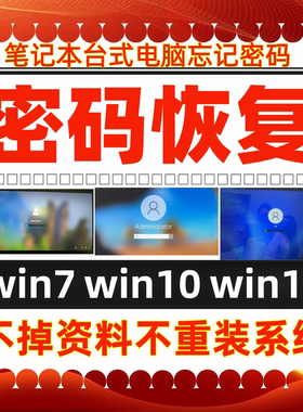 电脑开机密码重置u盘优盘笔记本台式机恢复忘记PE盘win7/10/11/xp