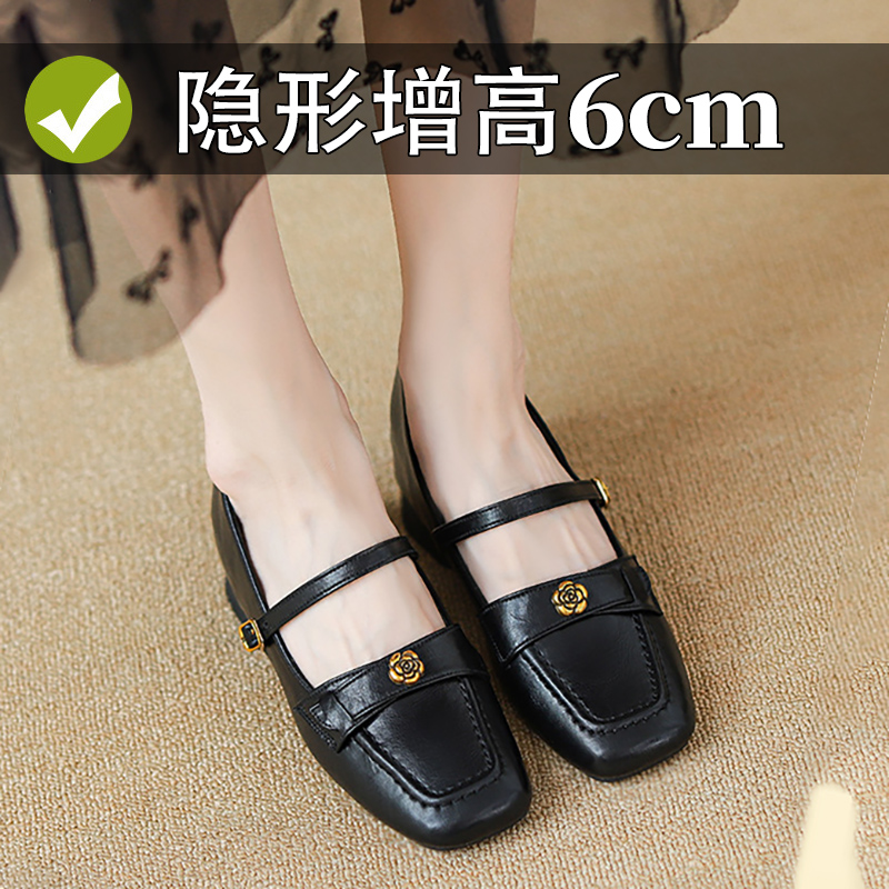 小码女鞋313233法式内增高粗跟