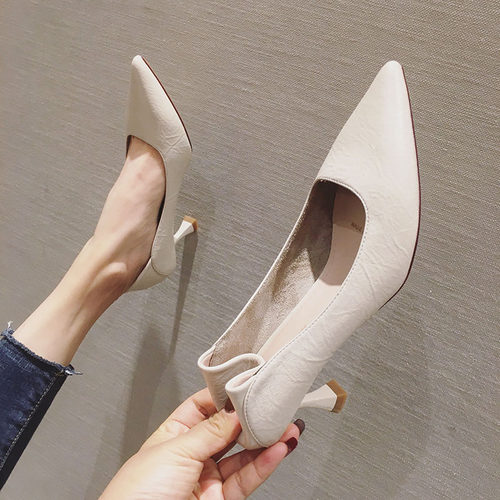 小码法式细跟新款职业软皮女鞋