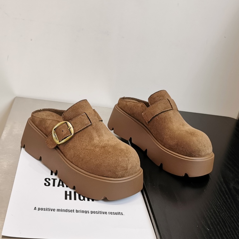 松糕厚底包头半拖鞋女外穿勃肯鞋