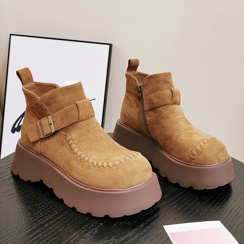 松糕厚底单靴复古大头马丁靴短靴