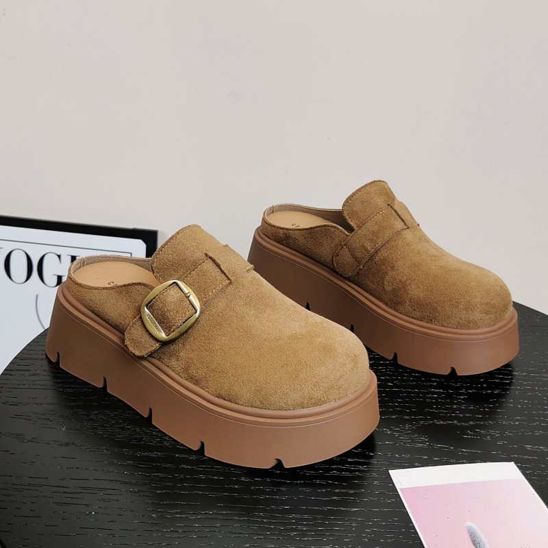 厚底包头半拖女外穿2026春季新款小个子增高单鞋一脚蹬懒人勃肯鞋,女鞋,勃肯鞋/软木鞋,淘宝优惠券,粉丝福利购,淘宝优惠卷