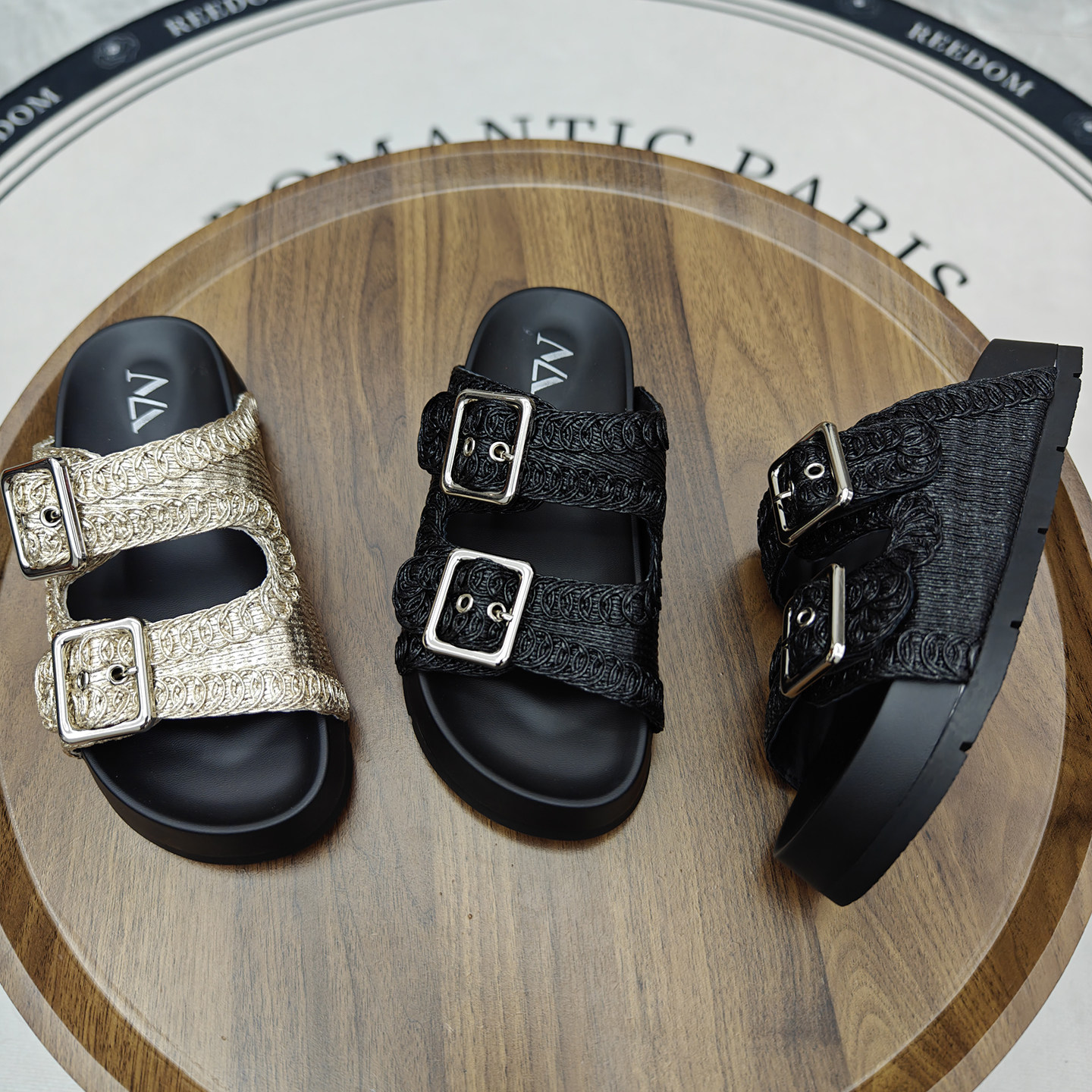 编织露趾厚底增高勃肯外穿一字拖女2026新款夏休闲百搭舒适凉拖鞋