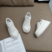 小个子增高6cm松糕板鞋 真皮小白鞋 时尚 系带休闲鞋 女2025新款 韩版