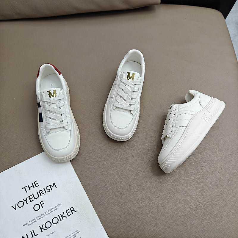 厚底小白鞋女真皮时尚百搭休闲运动板鞋2025新款学生平底女鞋子潮