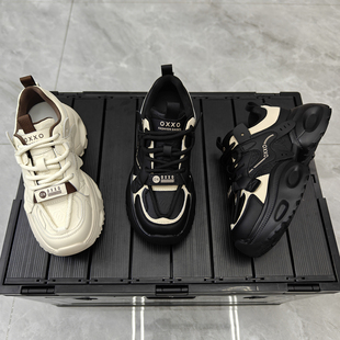 复古百搭超轻便休闲鞋 厚底增高小个子真皮老爹鞋 女显脚小2026新款