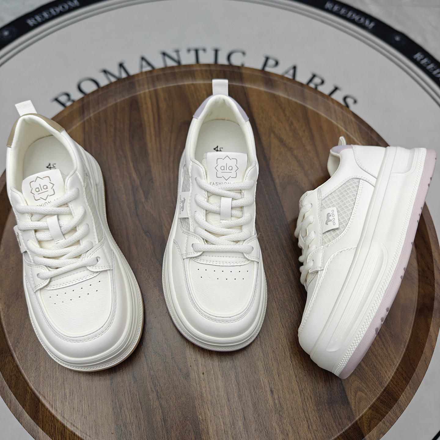 厚底增高超轻便网面透气板鞋女2026夏季系带小白鞋学生百搭休闲鞋