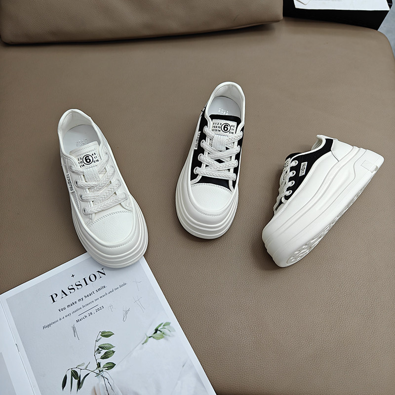 厚底松糕小白鞋女2025夏季新款韩版百搭增高网面透气轻便休闲板鞋