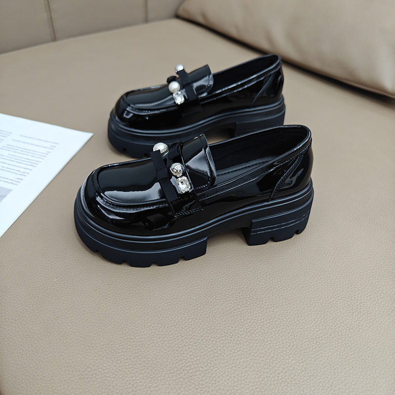 法式厚底粗跟英伦风小皮鞋乐福鞋