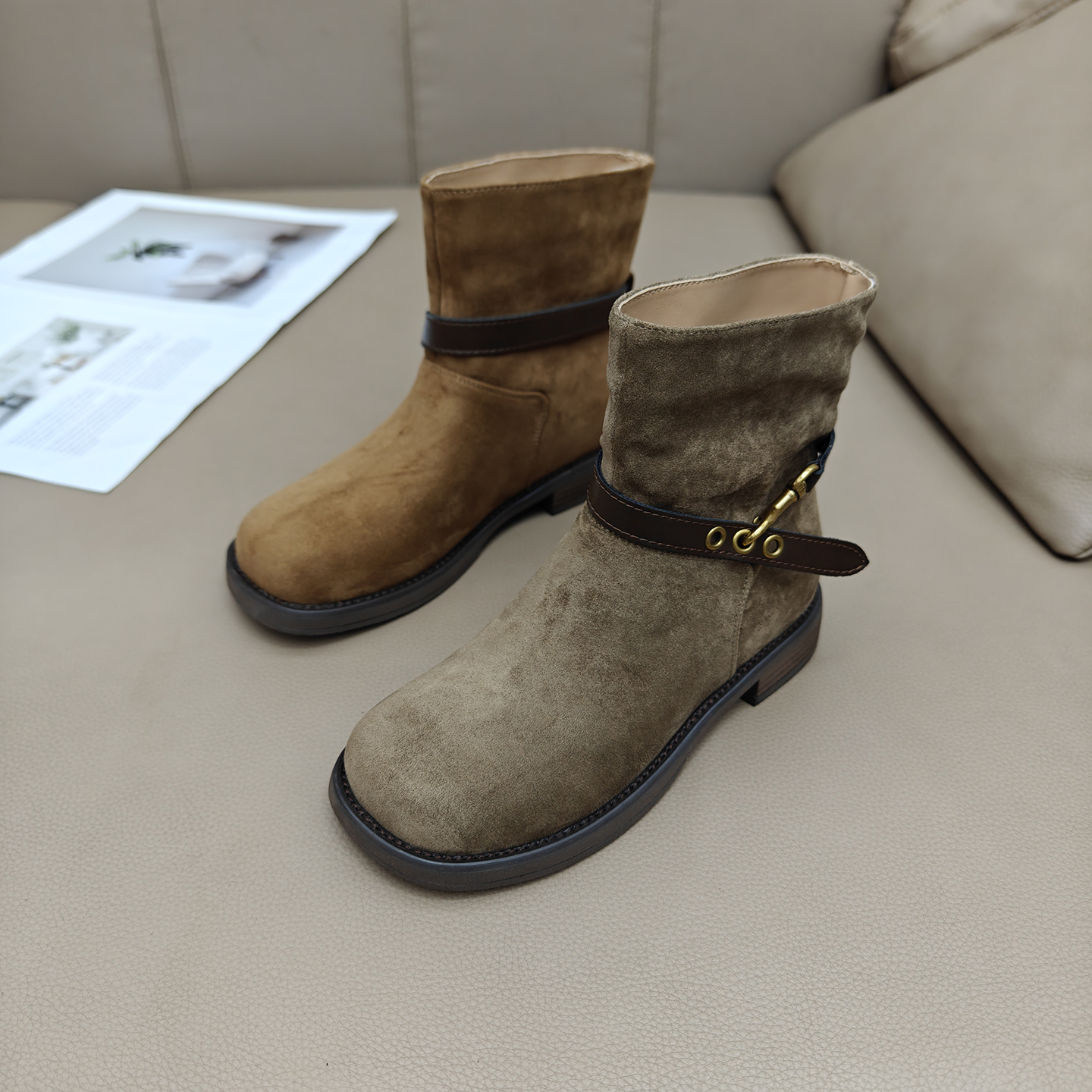 西部牛仔休闲复古粗跟机车短靴