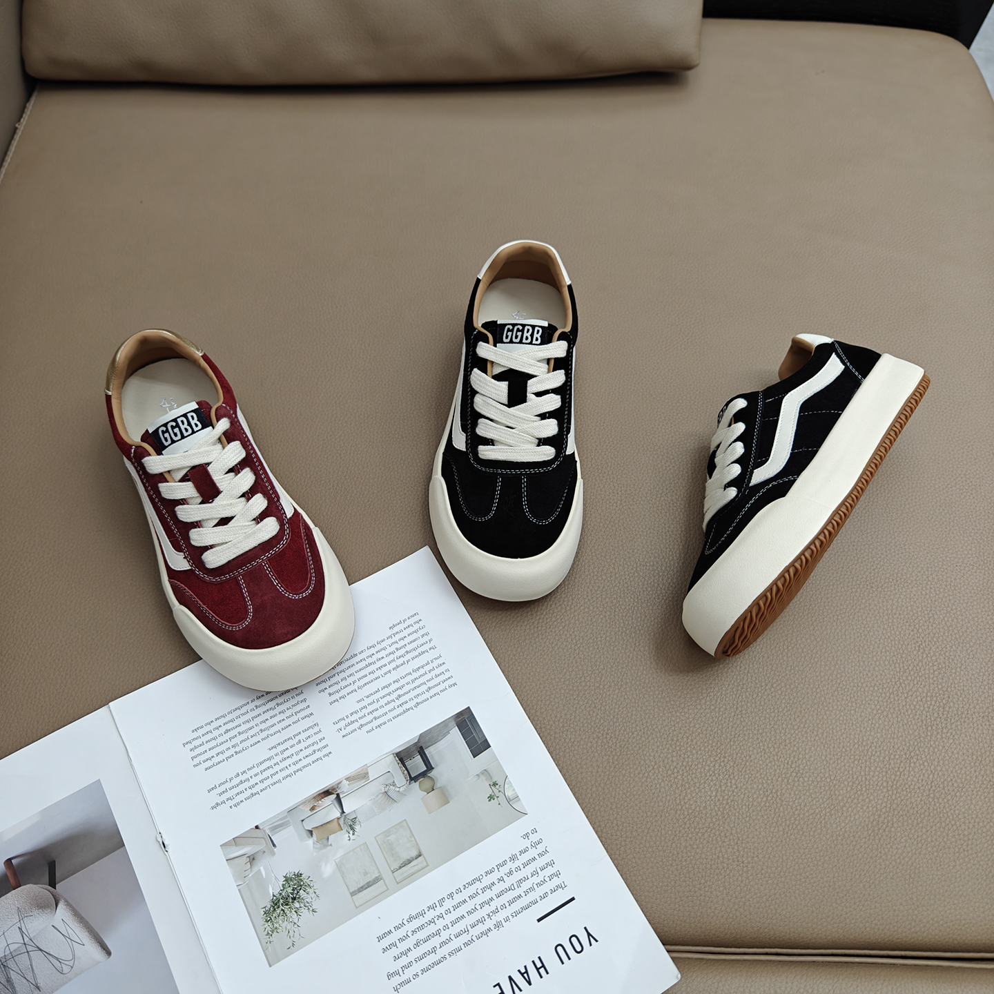 红色经典德训鞋真皮025新款板鞋