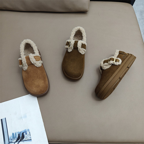 雪地靴冬季保暖真皮厚底毛毛鞋女