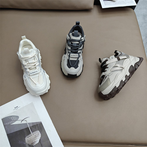 超轻便厚底运动休闲鞋真皮老爹鞋