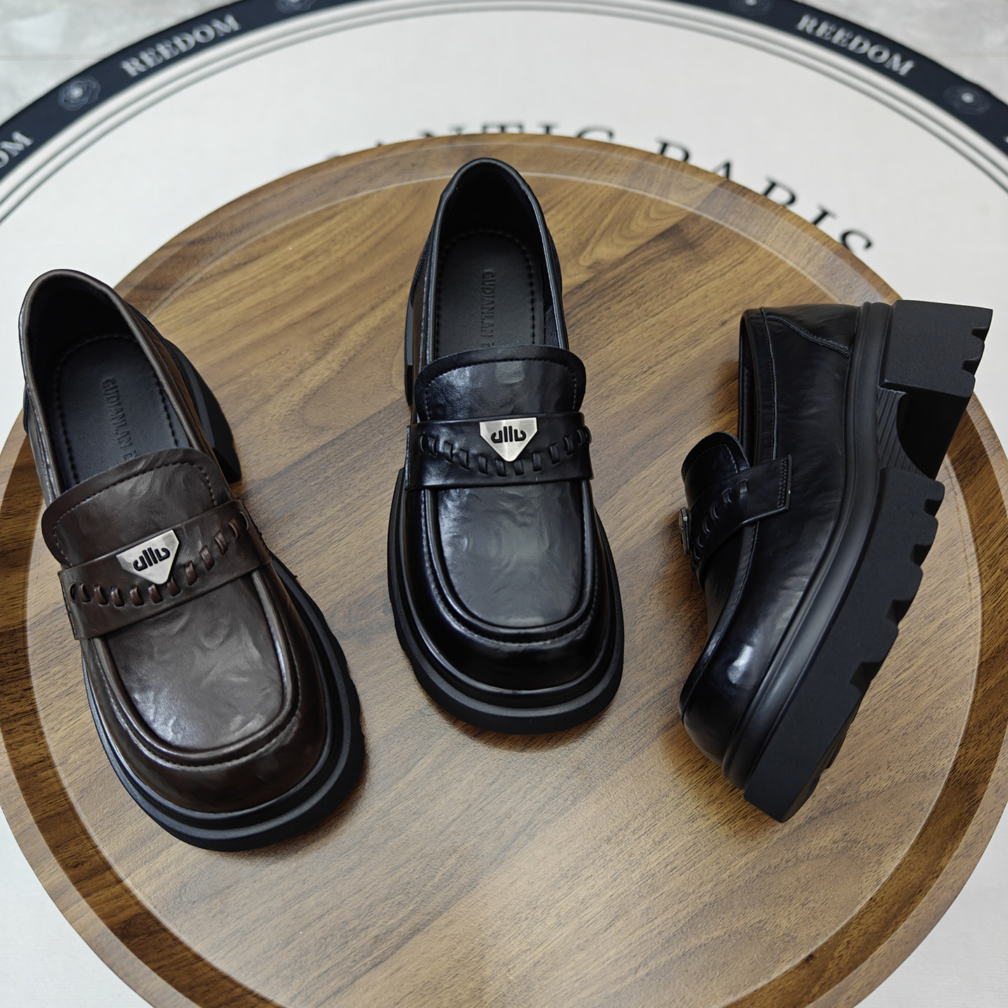 厚底jk小皮鞋女2026新款时尚复古一脚蹬单鞋黑色百搭学院乐福鞋,女鞋,浅口单鞋,淘宝优惠券,粉丝福利购,淘宝优惠卷