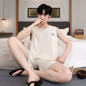 可外穿家居服套装 莫代尔冰丝男士 坎肩男款 无袖 背心抗菌睡衣夏季