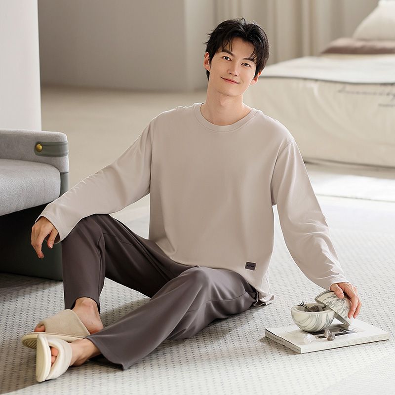 睡衣男款莫代尔长袖长裤
