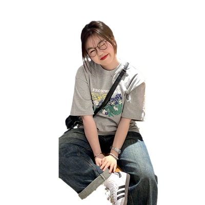 遮肚oversize短袖胖mm韩系chic