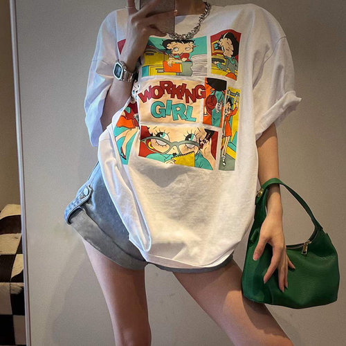 夏季街头设计感大码短袖t恤女夏