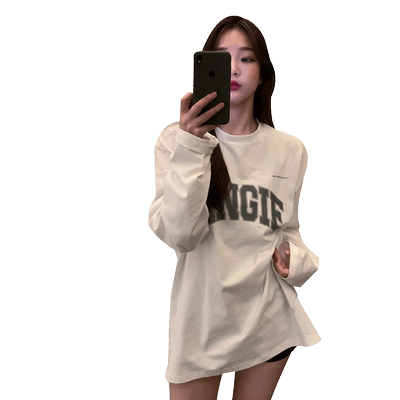 早春新款bf慵懒风ins内搭长袖t恤