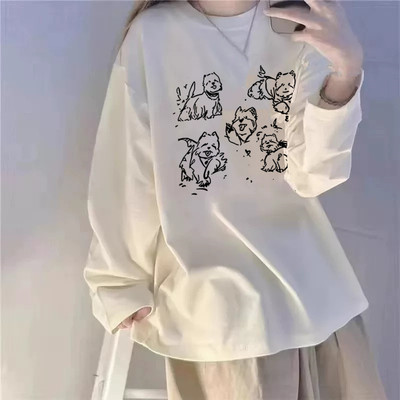oversize大码长袖t恤女胖mm慵懒