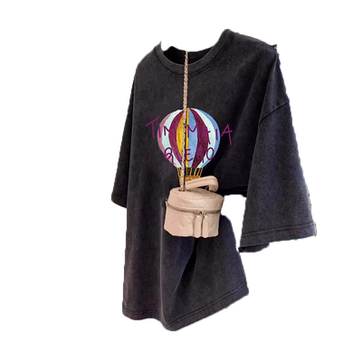 短袖甜酷风微胖小众大码t恤