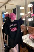 两件套ins纯棉上衣 镂空爱心辣妹短袖 vintage美式 甜辣风t恤女大码