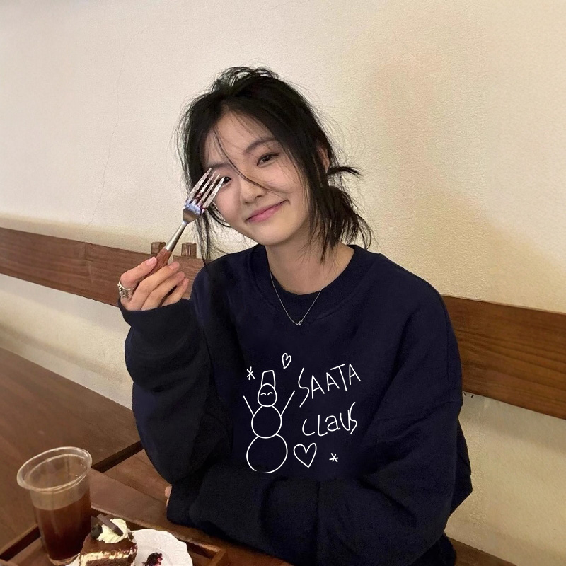 韩系chic别致高级感卫衣加绒上衣