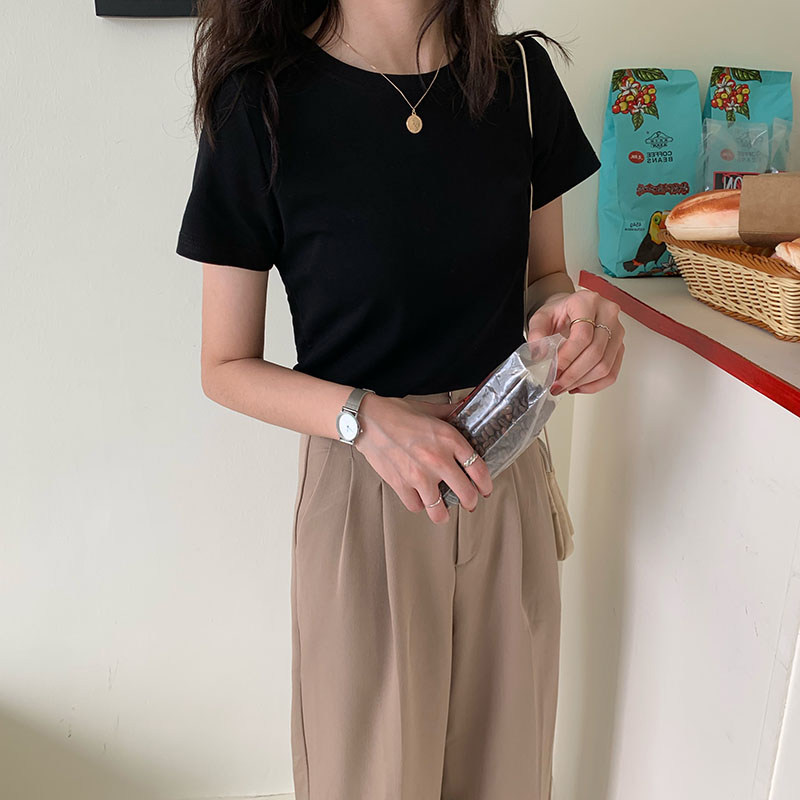 2021年新款夏装纯棉修身休闲体恤