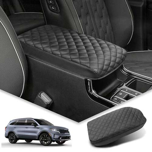 适用汽车起亚索兰托kia-sorento2021--2023皮革扶手箱垫中央扶手