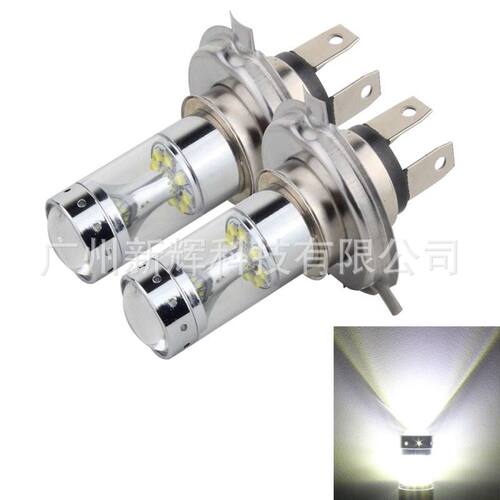 新款 汽车LED雾灯 H7 H4 100W 12CREE XBD前雾灯 亮银 大功率车灯