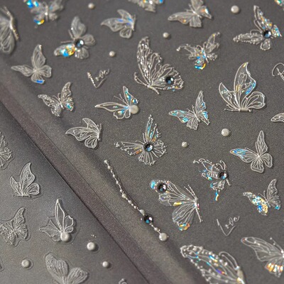 蝴蝶演唱会脸贴音乐节妆容舞台儿童化妆贴纸面脸上贴饰品免胶亮钻