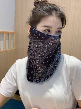 夏季防晒面纱遮阳透气女士时尚好看舒适面罩护颈男女通用防晒装备
