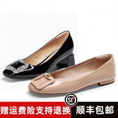 TA54519 商场同款 TA52523 2024春夏款 方钻漆皮粗中跟女单鞋