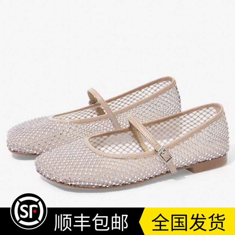 商场同款2025夏季新款透气凉鞋平底单鞋网面玛丽珍鞋TA65323-51