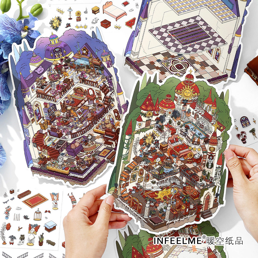 我的小屋第二十四弹2.5D大尺寸造景贴纸 微缩手工diy手帐装饰贴画