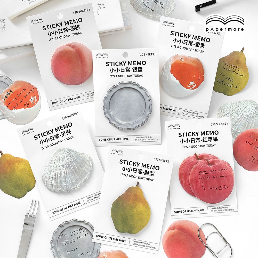 小小日常系列异形便利贴30张入 可爱水果学生留言备忘记事N次贴