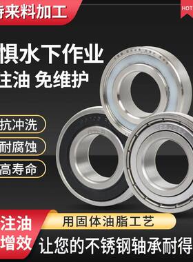 哈瓦洛固体油脂S6204 6205 06 07 08 09不锈钢免维护防水密封轴承